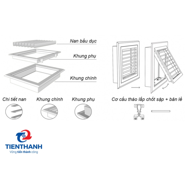 CỬA GIÓ 1 LỚP LÁ